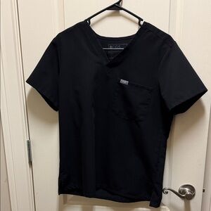 Figs Black Women's V-Neck Scrub Top